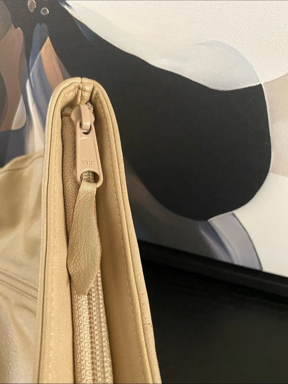 Vintage 80’s Brenalini By Jonotti Oversized Taupe Leather Clutch